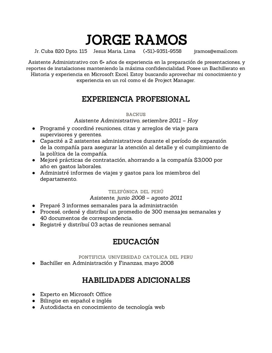 Vista previa del modelo de CV Elegante