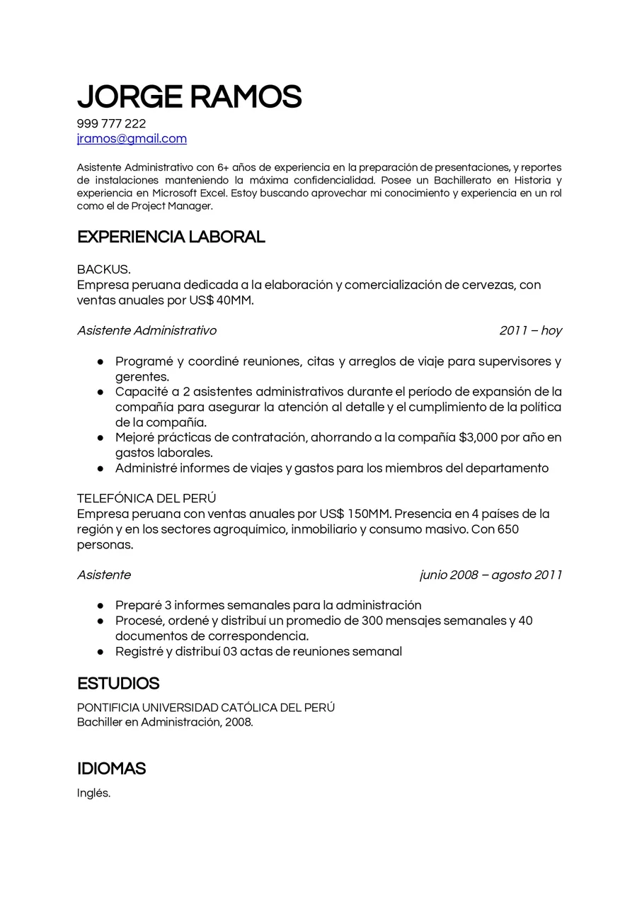 Vista previa del modelo de CV Outplacement